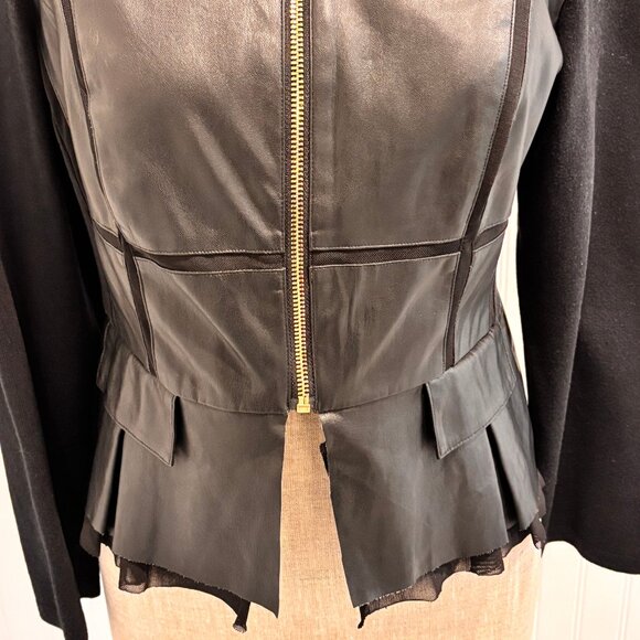 Chico's Faux Leather Jacket Size 0 Petite - Picture 3 of 12